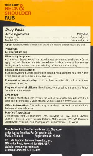 Tiger Balm Neck & Shoulder Rub Vanishing Scent 1.76 oz (Pack of 2) Tiger Balm uk supplements
