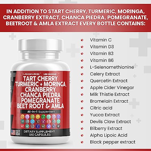 Tart Cherry Extract Capsules 20,000mg with Turmeric 8000mg Moringa Clean Nutraceuticals uk supplements