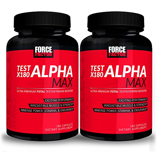 FORCE FACTOR Test X180 Alpha Max, 2-Pack, Total Testosterone and Nitric Oxide Booster Force Factor uk supplements