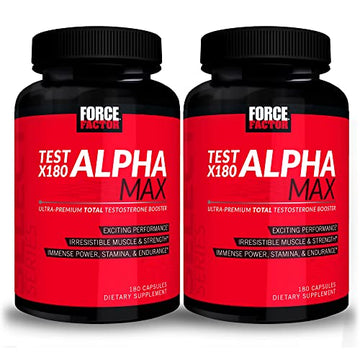 FORCE FACTOR Test X180 Alpha Max, 2-Pack, Total Testosterone and Nitric Oxide Booster Force Factor uk supplements