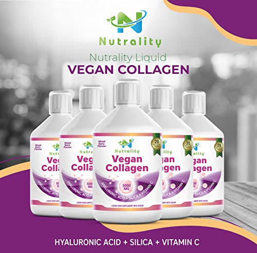 Nutrality Vegan Liquid Collagen | Premium-Grade 5000mg Hydrolyzed Collagen Peptides with Silica, Biotin Nutrality uk supplements