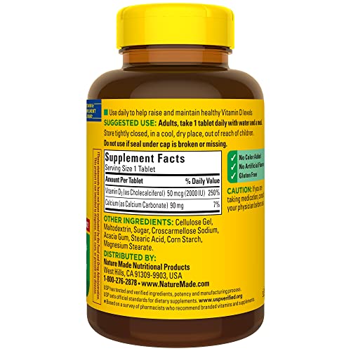 Nature Made Vitamin D3 2000 IU (50 mcg), Dietary Supplement for Bone, Teeth Nature Made uk supplements