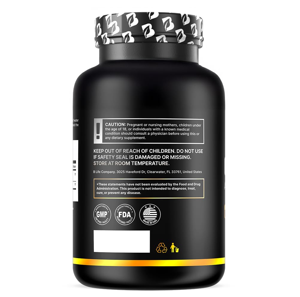Organic Ashwagandha KSM-66 1000 mg Supplement | Adaptogen for Cortisol Support & Stress Relief | Mood, Calm & Sleep Aid for Men & Women | Ashwagandha ritual vitamins for women | 60 Vegan Caps B Life Company uk supplements