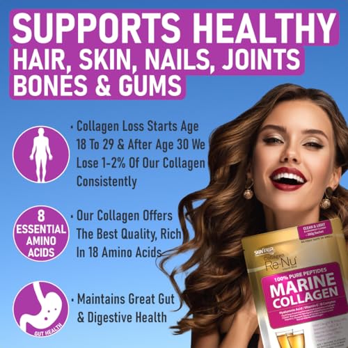 SkinPep® Collagen Re-Nu Liquid Shot Sachet 15-30 Day Supply - The Anti-Ageing Daily Collagen Drink Mix SkinPep uk supplements