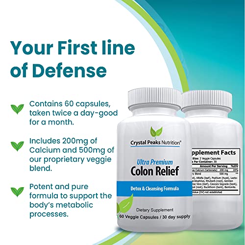 CRYSTAL PEAKS NUTRITION Natural Colon Cleanser Capsules for Constipation Relief CRYSTAL PEAKS NUTRITION uk supplements