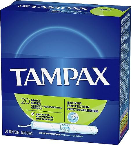 Tampax Tampons, Super Absorbency, Cardboard Applicator, Leakgaurd Skirt, Unscented, 20 Count Tampax uk supplements