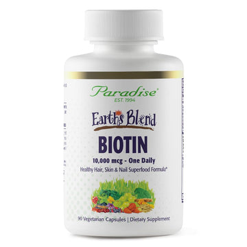 Paradise Herbs Earth's Blend Biotin Supplement, Hair, Skin & Nails, Whole Body Health, Vegan, Non-GMO, 90 Vegetarian Capsules Paradise Herbs uk supplements