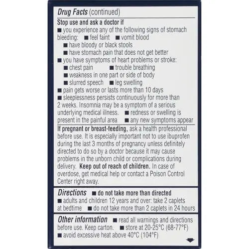 Advil PM Pain Reliever and Nighttime Sleep Aid, Pain Medicine with Ibuprofen for Pain Relief and Diphenhydramine Citrate for a Sleep Aid - 40 Coated Caplets Advil uk supplements