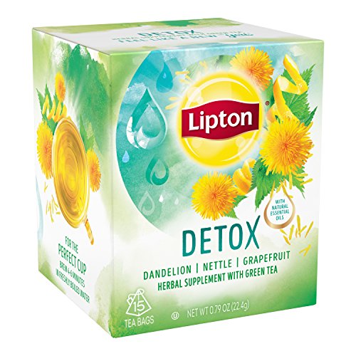 Lipton Green Tea Bags, Herbal Supplement for Detox, 15 Count (Pack of 4) Lipton uk supplements