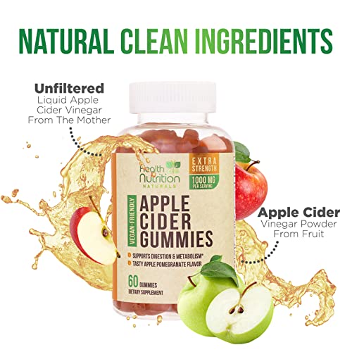 Vegan Apple Cider Vinegar Gummies | Max Strength 1000mg | ACV Supplement Gummy for Adults Health Nutrition Naturals uk supplements