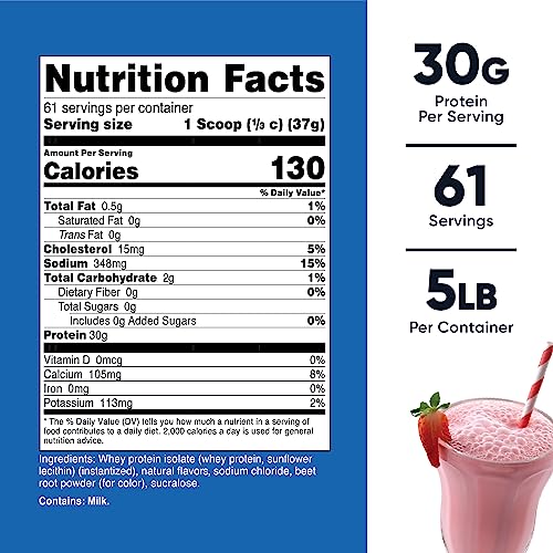 Nutricost Whey Protein Isolate (Strawberry Milkshake) 5LBS Nutricost uk supplements