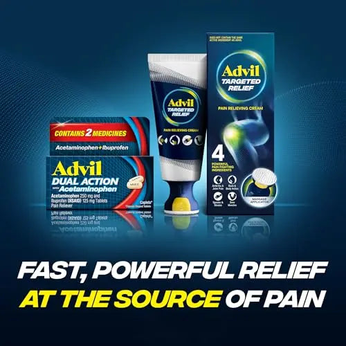 Advil Dual Action Coated Caplets, 125 Mg Ibuprofen and 250 Mg Acetaminophen per Dose (2 Dose Equivalent) for 8 Hour Pain Relief - 216 Count Advil uk supplements