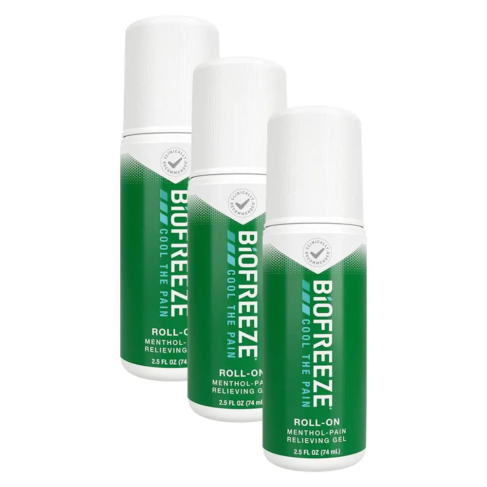 Biofreeze 13451 Roll-On Pain-Relieving Gel, 2.5 FL oz, Green Topical, Arthritis, Strains, Bruises, & Sprains (7.5 Fl Oz (Pack of 3), 3, Count) Biofreeze uk supplements