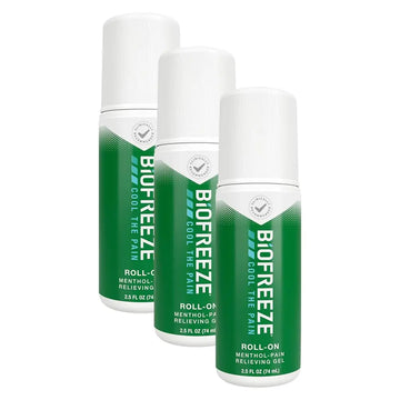 Biofreeze 13451 Roll-On Pain-Relieving Gel, 2.5 FL oz, Green Topical, Arthritis, Strains, Bruises, & Sprains (7.5 Fl Oz (Pack of 3), 3, Count) Biofreeze uk supplements