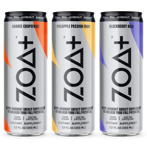 ZOA+ Plus Sugar Free Pre Workout Drinks Bundle | 12 Fl Oz, (36 Pack) | Nitric Oxide Support ZOA uk supplements