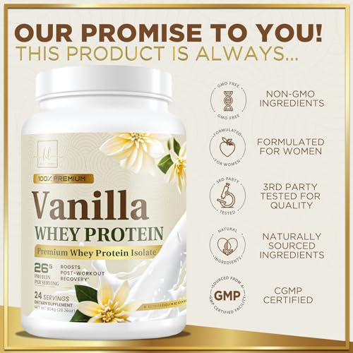 Hello Lovely! Whey Protein Powder, Vanilla Flavored Whey Isolate with 26g Protein Hello Lovely! uk supplements