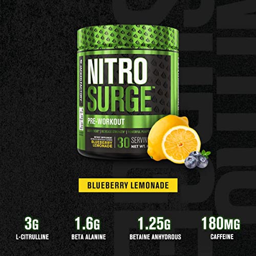 NITROSURGE Pre Workout Supplement - Endless Energy, Instant Strength Gains Jacked Factory uk supplements