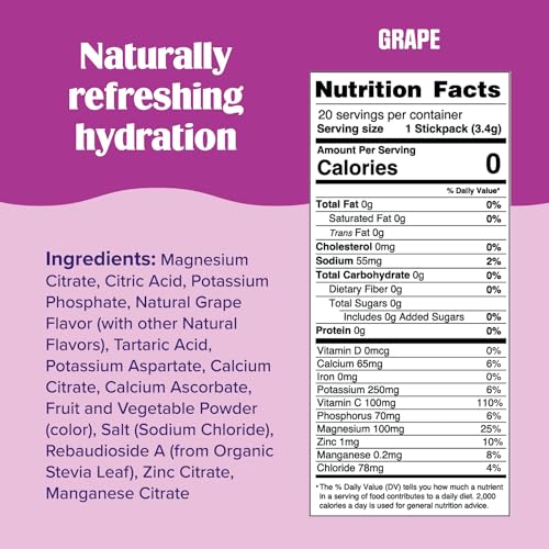 Ultima Replenisher Daily Electrolyte Drink Mix – Grape, 20 Stickpacks – Hydration Packets Ultima Replenisher uk supplements