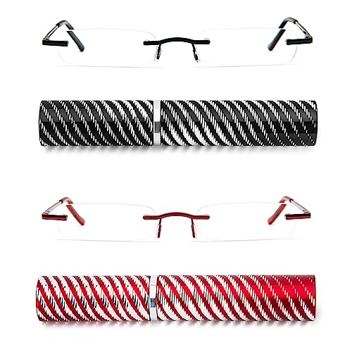 DXYXYO Mini Rimless Reading Glasses for Women Men, 2 Pack Slim Pocket Compact Metal DXYXYO uk supplements