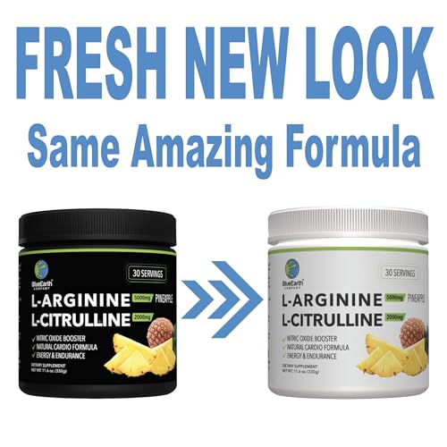 BlueEarth Company L-Arginine 5000mg + L-Citrulline Complex Powder Supplement Drink BlueEarth Company uk supplements