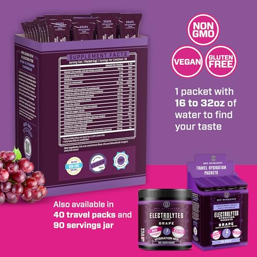 KEY NUTRIENTS Multivitamin Electrolytes Powder Packets - Fruity Grape 20 Pack KEY NUTRIENTS uk supplements