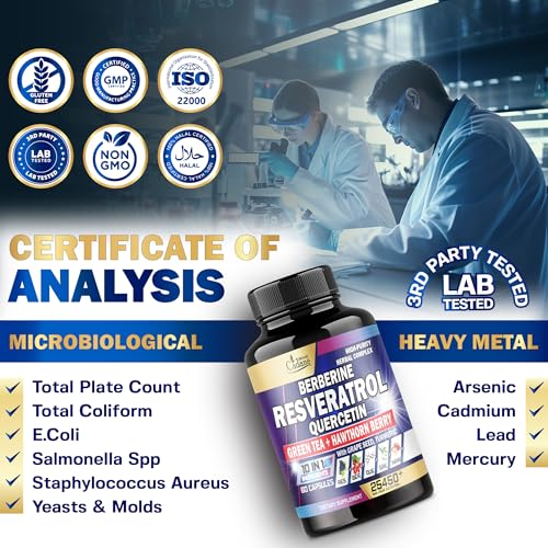 Premium Resveratrol Supplement 25450mg - Healthy Aging, Heart, Brain & Immune Support Organic Cadane uk supplements