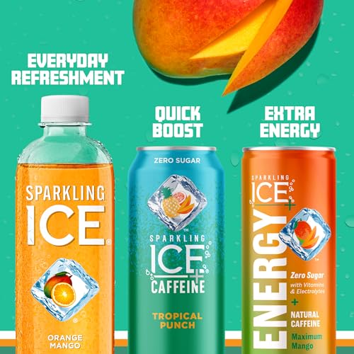 Sparkling Ice, Orange Mango Sparkling Water, Zero Sugar Flavored Water, with Vitamins Sparkling ICE uk supplements