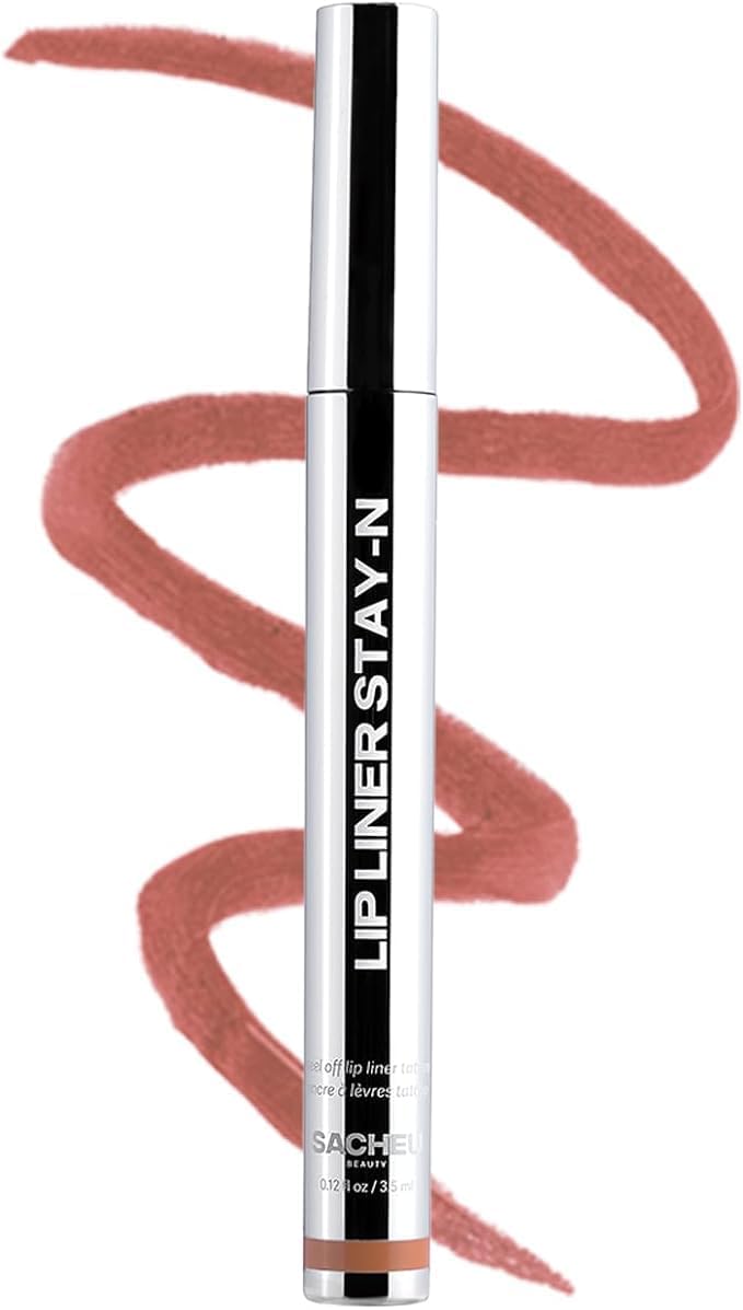 Sacheu Lip Liner STAY-N Peel Off Lip Stain — Long Lasting Waterproof Lip Tint with Hyaluronic Acid & Vitamin E — Transfer Proof Matte Finish, Vegan & Cruelty-Free (p-INKED) Sacheu uk supplements