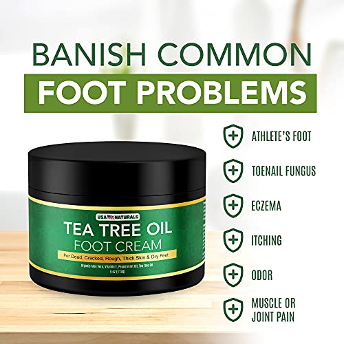 Tea Tree Oil Foot Cream For Dry Cracked Heels Repair - Natural Foot Cream For Dry Cracke USA Naturals uk supplements