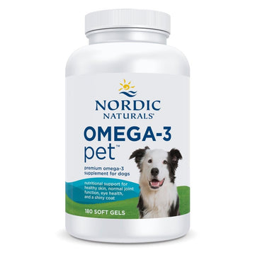 Nordic Naturals Omega-3 Pet, Unflavored - 180 Soft Gels - 320 mg Omega-3 Per Soft Gel - Fish Oil for Dogs with EPA & DHA - Promotes Heart, Skin, Coat, & Immune Health Nordic Naturals uk supplements