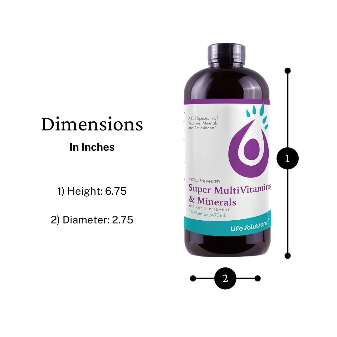 Liquid Super Multivitamin and Minerals - Premium Liquid Vitamins for Enhanced Absorption - Daily Liquid Multivitamin Supplement Life Solutions uk supplements