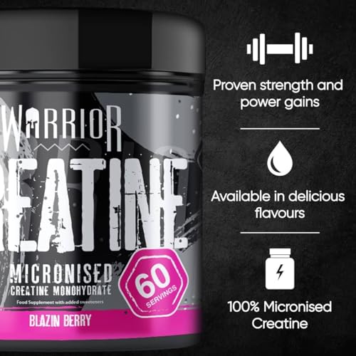 Warrior Creatine Monohydrate Powder – 300g – Micronised for Easy Mixing and Consumpti Warrior uk supplements