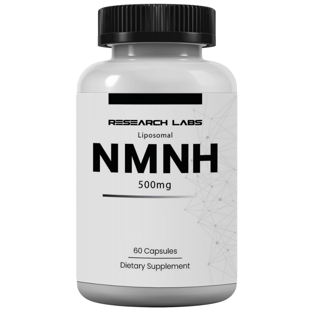 Research Labs Liposomal NMNH (NMN Supplement Alternative) 500mg Per Serving | 60 Capsules (Dihydronicotinamide Mononucleotide) NAD Supplement to Boost NAD+ Levels for Anti Aging Research Labs uk supplements