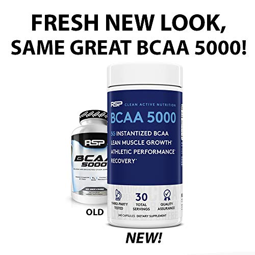 RSP BCAA 5000 (30 Serv), Premium BCAA Capsules for Post Workout Muscle Recovery RSP NUTRITION uk supplements