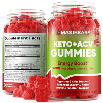 Keto Gummies - Delicious Low-Carb Snack to Boost Ketosis, Metabolism & Energy MAXIBEARS uk supplements