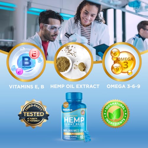 Wellution Hemp Gummies 985,000 High Potency - Fruity Gummy Bear with Hemp Oil Wellution uk supplements
