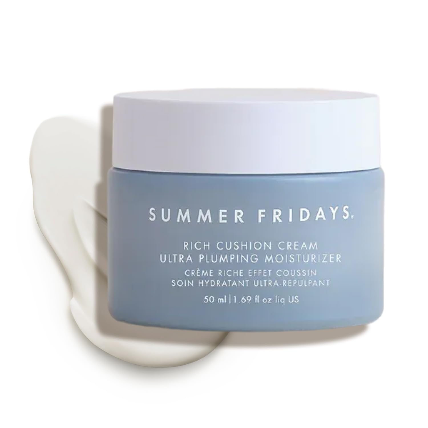 Summer Fridays Rich Cushion Face Cream - Ultra Plumping Barrier Repair Cream + Makeup Primer - Infuses Skin with Rich Hydration from Glycerin + Squalane - Non-Comedogenic + Fragrance-Free (1.69 Oz) Summer Fridays uk supplements