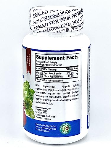 YUMMYVITE Organic Beet Root Powder Tablets - 1350mg with Black Pepper for Faster YUMMYVITE uk supplements