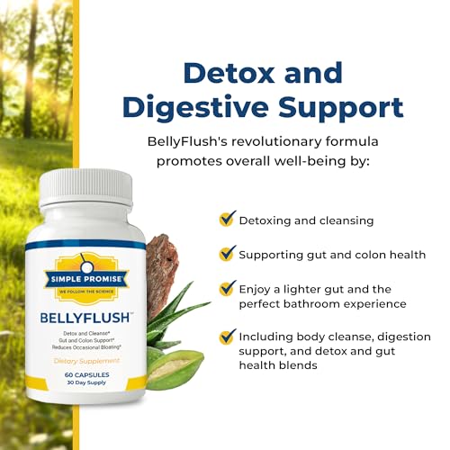 Simple Promise - BellyFlush - Detox and Colon Cleanse - Supports Digestive Health, 60 Capsules Simple Promise uk supplements