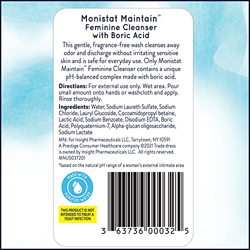 Monistat Boric Acid Feminine Cleanser, Fragrance Free Feminine Wash, 10 Fl Monistat uk supplements