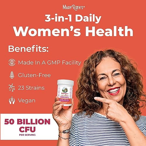 MaryRuth's 3-in-1 Daily Health Probiotics for Women | Clinically Tested | Hormone Support MaryRuth Organics uk supplements