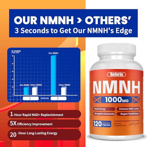 NMNH Supplement(Dihydronicotinamide Mononucleotide),Nicotinamide Mononucleotide for NAD+ Booster,1000mg per Serving,Supports Energy & Overall Health,120 Capsules Refortu uk supplements