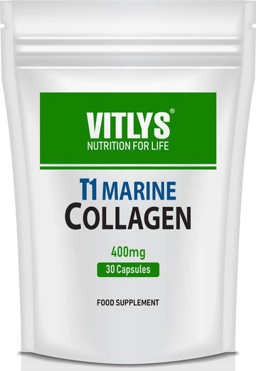 Optimum Marine Collagen 30 Capsules - 1 Month Supply - One Per Day Hydrolysed Collagen Vitlys uk supplements