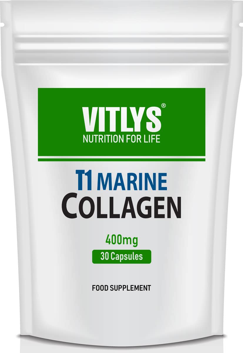 Optimum Marine Collagen 30 Capsules - 1 Month Supply - One Per Day Hydrolysed Collagen Vitlys uk supplements