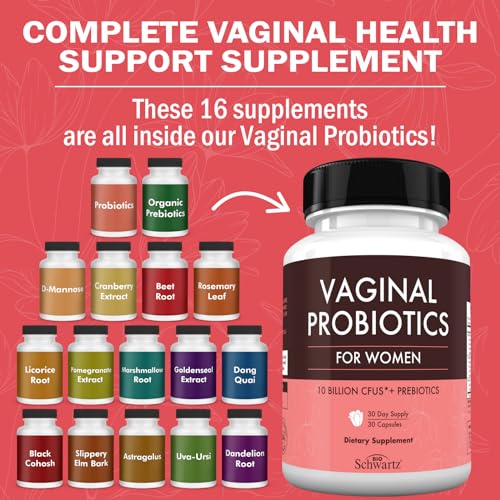 16in1 Vaginal Probiotics for Women (10 Powerful Strains + Organic Prebiotics) BioSchwartz uk supplements