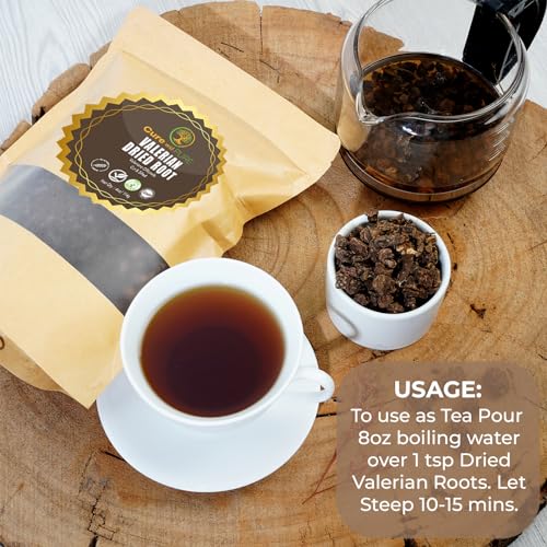 Cure wid Pure Organic Valerian Root Tea - Cut,Sifted & Non-Irradiated Valerian Tea Promotes Cure wid Pure uk supplements