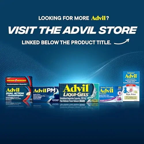 Advil Ibuprofen Coated Caplets Pain Reliever and Fever Reducer 200 Milligram 24Ct Advil uk supplements