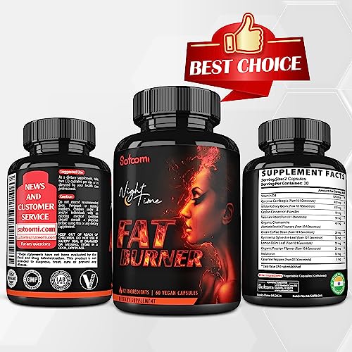 12in1 Night Time Fat Burner for Women - VitaminD.3, Garcinia Cambogia, White Kidney Bean Satoomi uk supplements