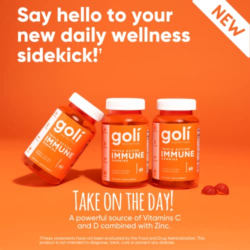 Goli Immune Vitamin Gummy - 60 Count - Elderberry, Vitamin C, D & Zinc, Vegan, Non-GMO Goli uk supplements