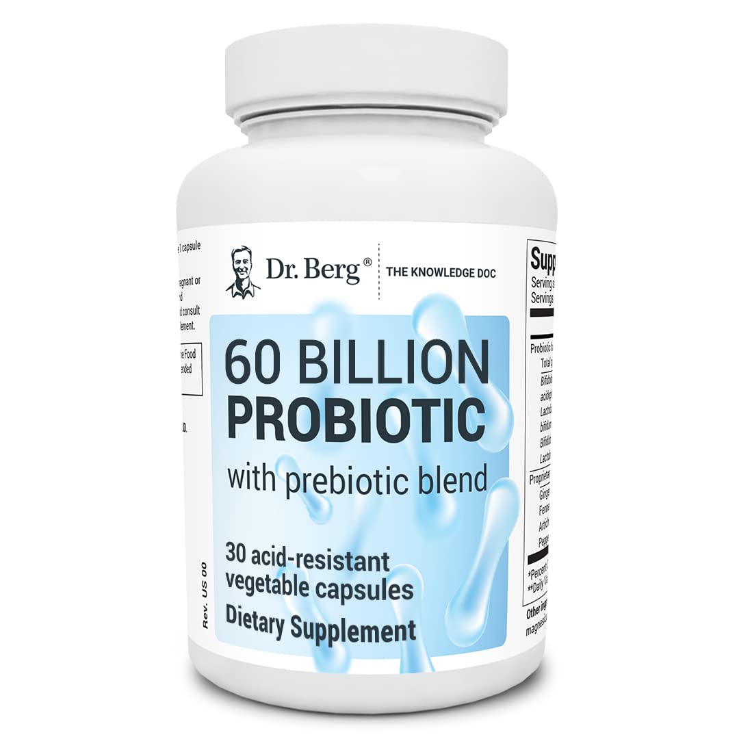 Dr. Berg 60 Billion Probiotic Supplement - Probiotics for Men & Women - Pre and Probiotics Dr. Berg Nutritionals uk supplements